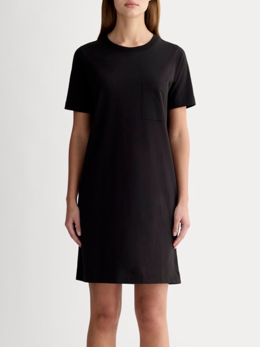 Everlane The Cotton Weekend Tee Dress Short Sleeve Crewneck Classic Black Sz MED